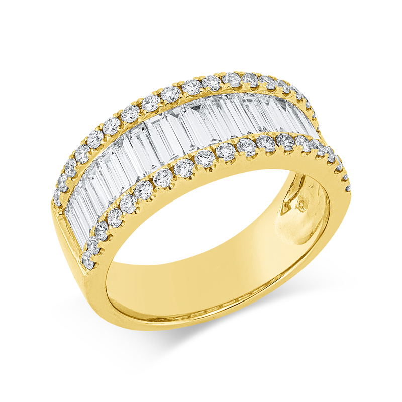 Ring    aus 750/-18 Karat Gelbgold mit 57 Diamanten 1