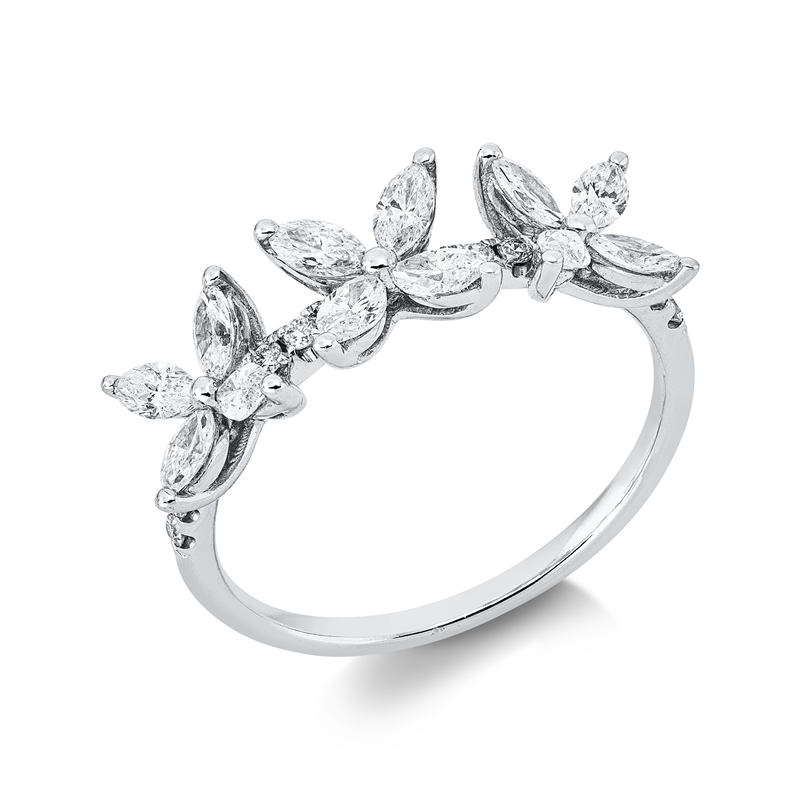 Ring    aus 750/-18 Karat Weißgold mit 26 Diamanten 0