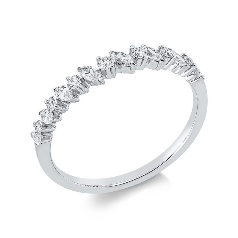 Ring    aus 750/-18 Karat Weißgold mit 14 Diamanten 0