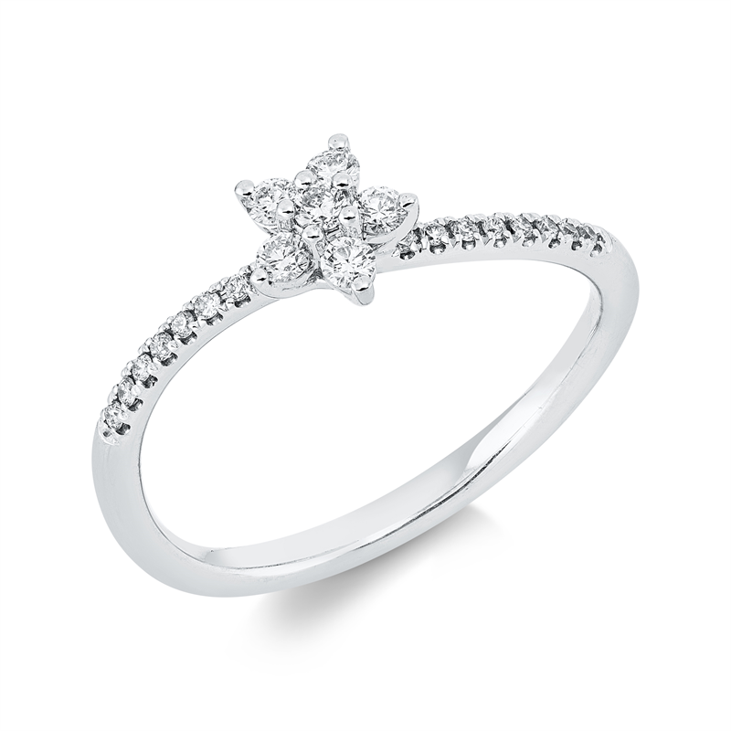 Ring    aus 750/-18 Karat Weißgold mit 22 Diamanten 0