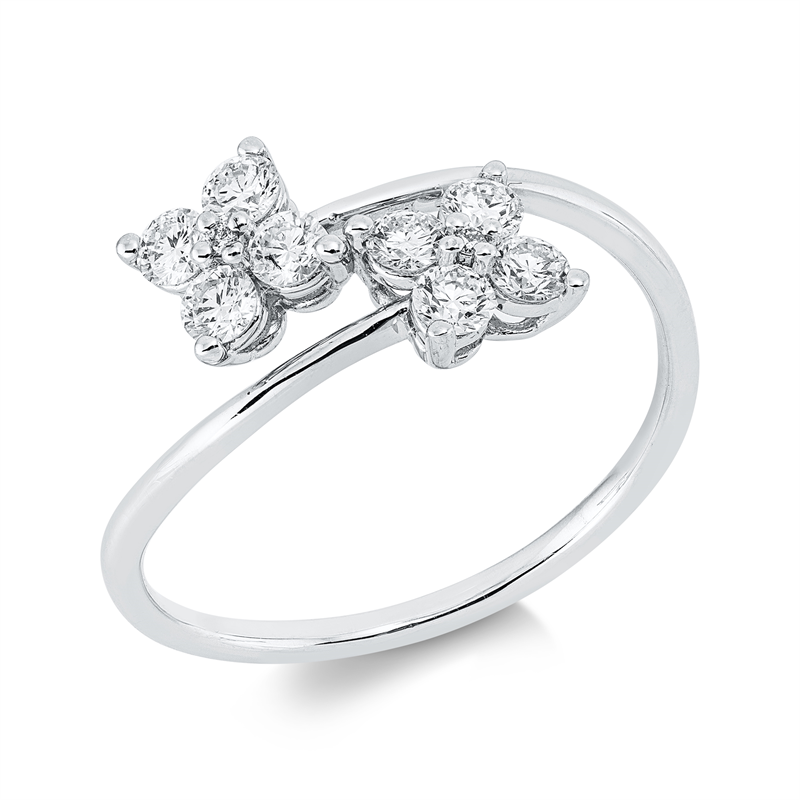 Ring    aus 750/-18 Karat Weißgold mit 10 Diamanten 0