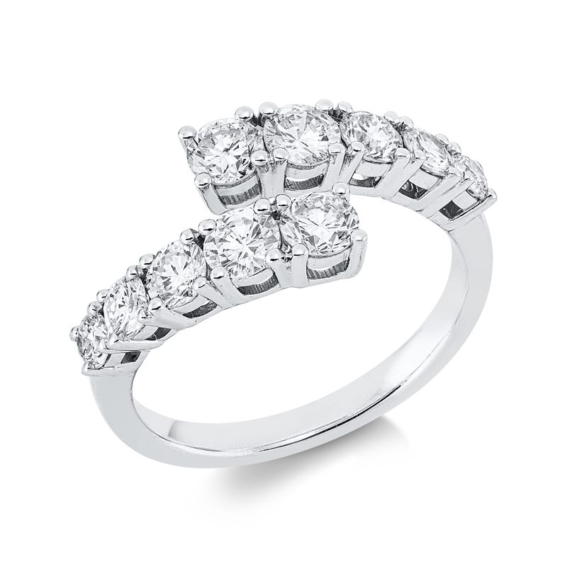 Ring    aus 750/-18 Karat Weißgold mit 10 Diamanten 1