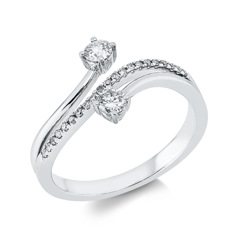 Ring    aus 750/-18 Karat Weißgold mit 23 Diamanten 0
