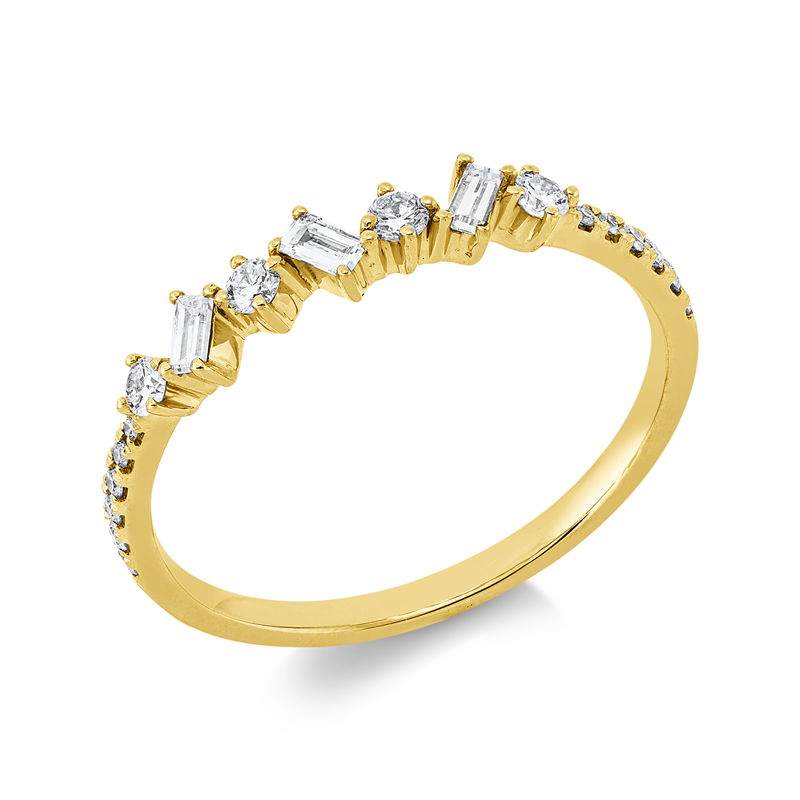 Ring    aus 750/-18 Karat Gelbgold mit 19 Diamanten 0