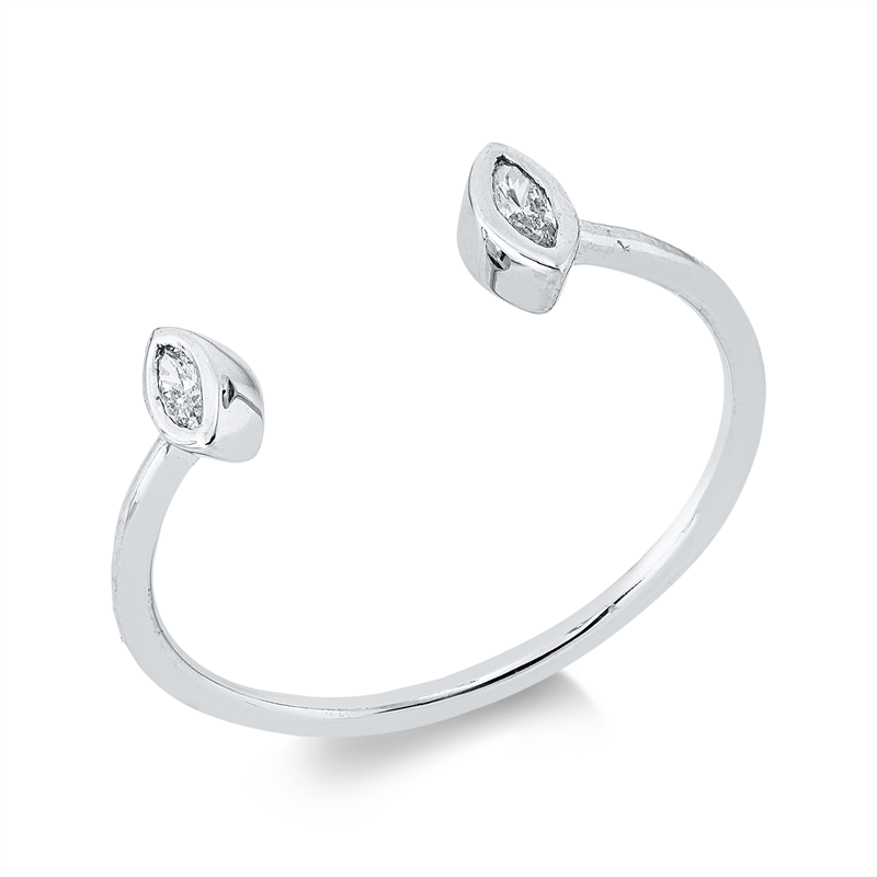 Ring    aus 750/-18 Karat Weißgold mit 2 Diamanten 0