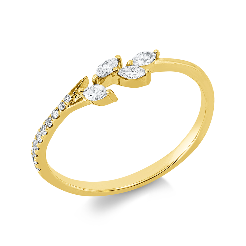 Ring    aus 750/-18 Karat Gelbgold mit 14 Diamanten 0