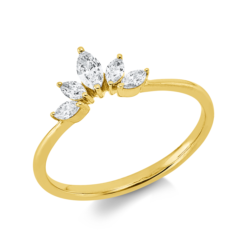 Ring    aus 750/-18 Karat Gelbgold mit 5 Diamanten 0