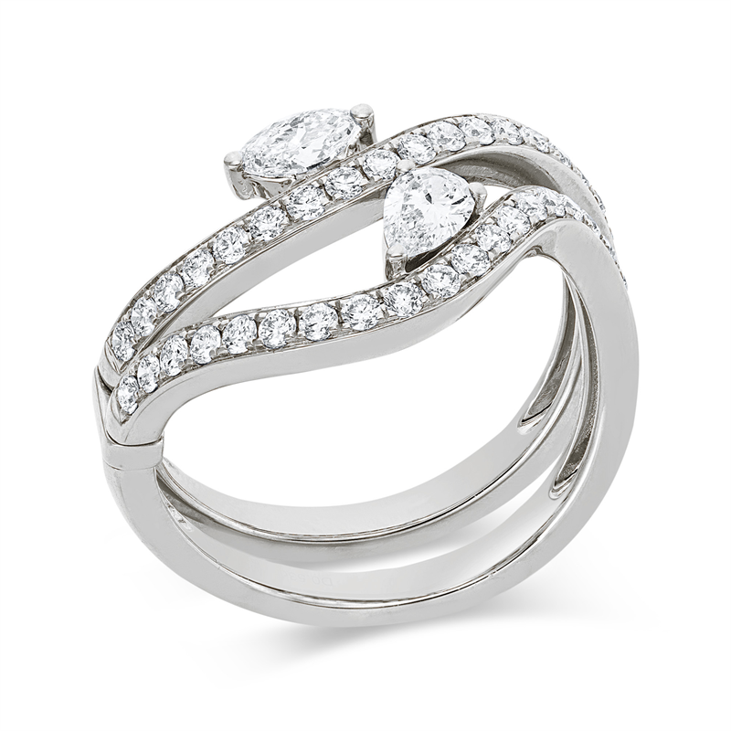 Ring    aus 750/-18 Karat Weißgold mit 39 Diamanten 0