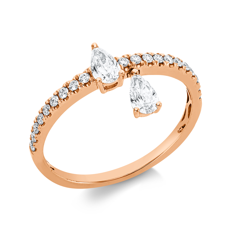 Ring    aus 750/-18 Karat Rotgold mit 22 Diamanten 0