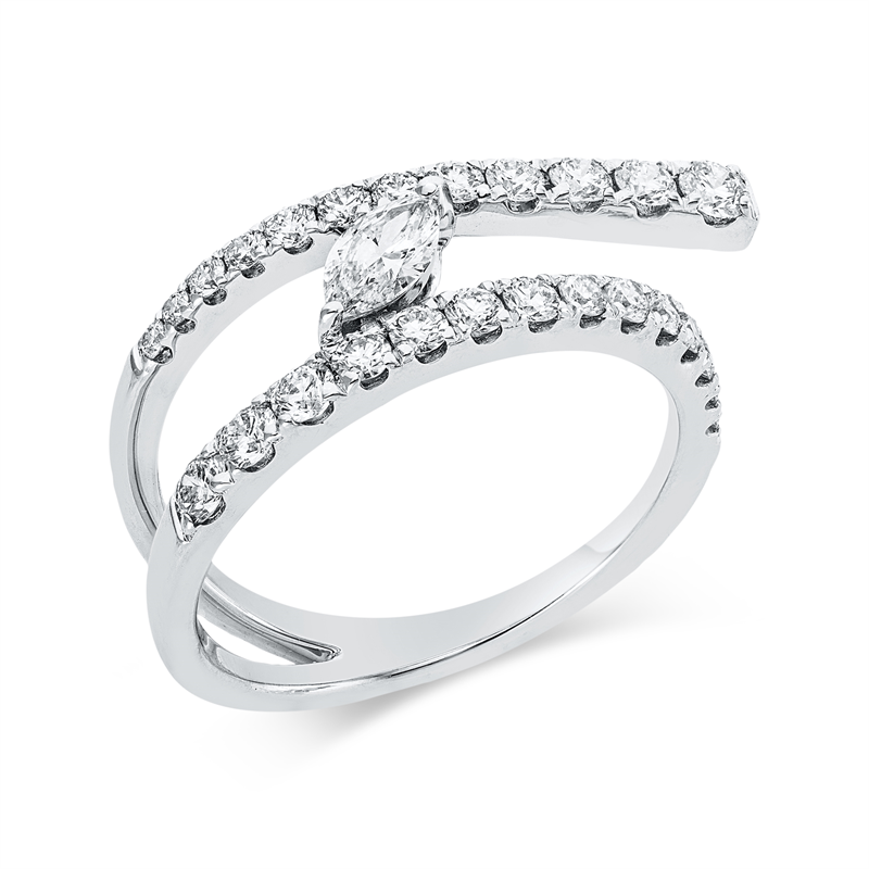 Ring    aus 750/-18 Karat Weißgold mit 27 Diamanten 0