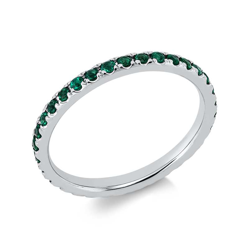 Ring mit Smaragd  aus 750/-18 Karat Weißgold  