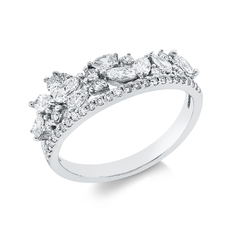 Ring    aus 750/-18 Karat Weißgold mit 47 Diamanten 0