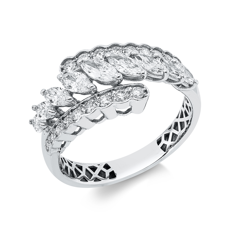 Ring    aus 750/-18 Karat Weißgold mit 27 Diamanten 1