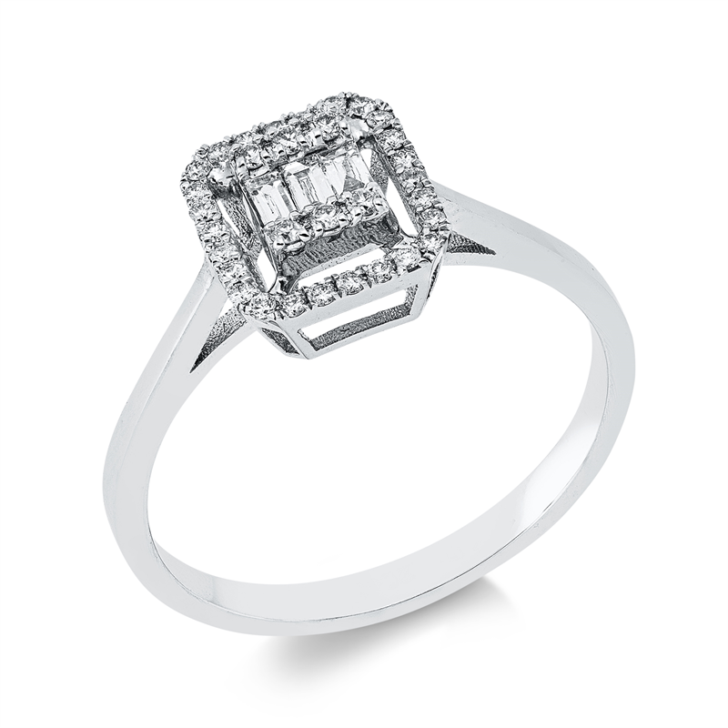 Ring    aus 585/-14 Karat Weißgold mit 35 Diamanten 0