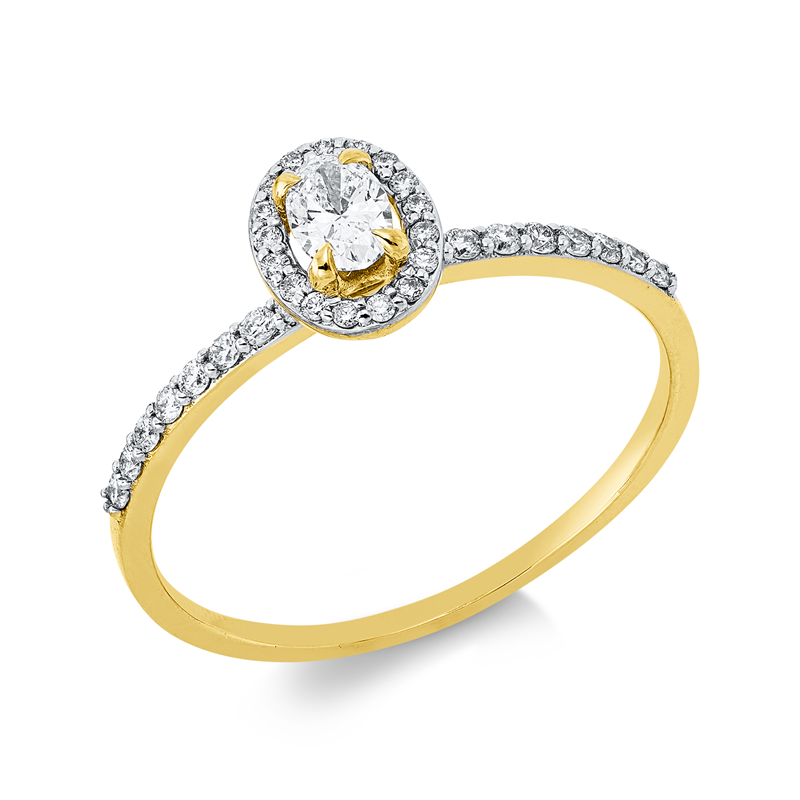 Ring    aus 750/-18 Karat Gelbgold / Weißgold mit 35 Diamanten 0