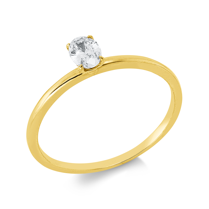 Ring    aus 750/-18 Karat Gelbgold mit 1 Diamant 0