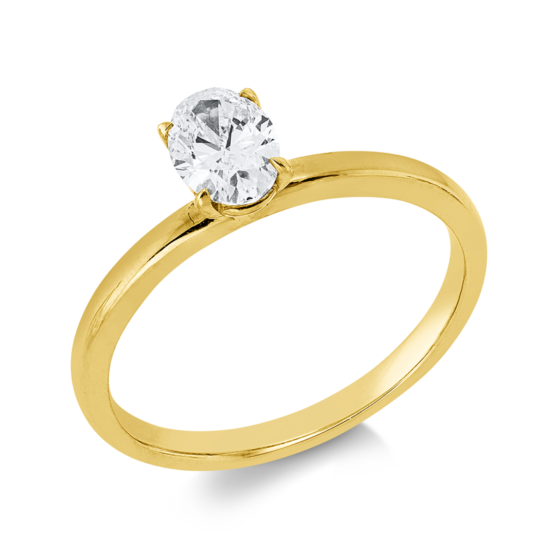 Ring    aus 750/-18 Karat Gelbgold mit 1 Diamant 0