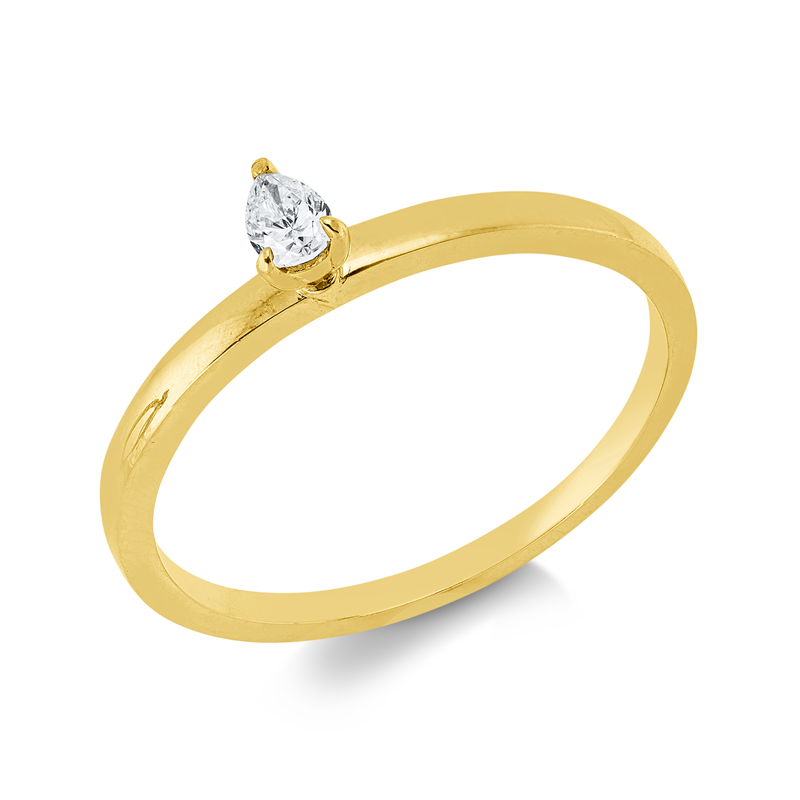 Ring    aus 750/-18 Karat Gelbgold mit 1 Diamant 0