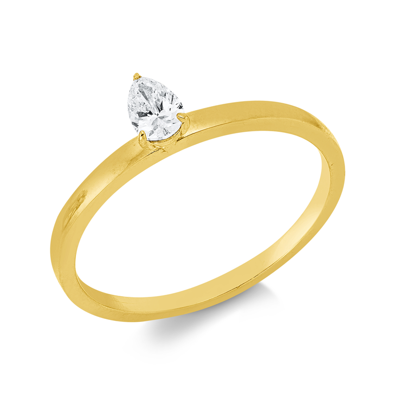 Ring    aus 750/-18 Karat Gelbgold mit 1 Diamant 0