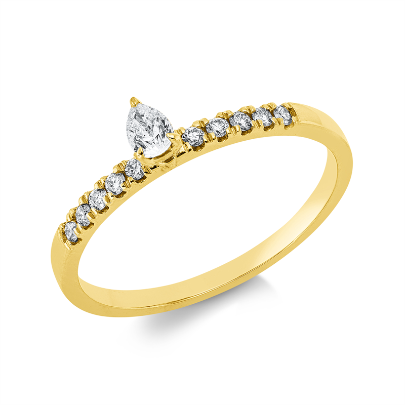 Ring    aus 750/-18 Karat Gelbgold mit 11 Diamanten 0
