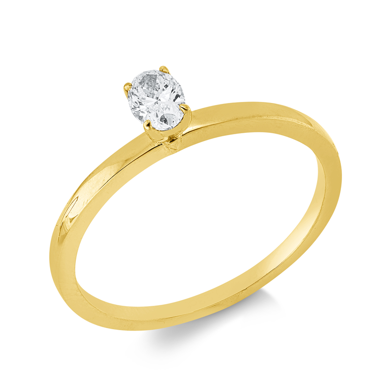 Ring    aus 750/-18 Karat Gelbgold mit 1 Diamant 0