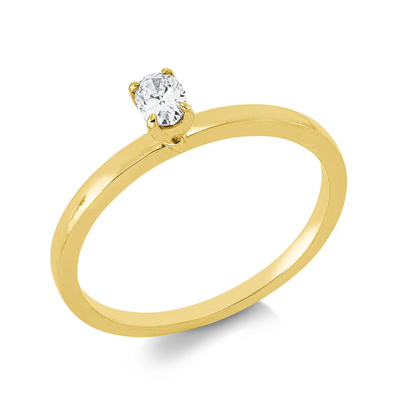 Ring    aus 750/-18 Karat Gelbgold mit 1 Diamant 0
