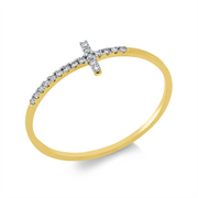 Ring    aus 750/-18 Karat Gelbgold / Weißgold mit 18 Diamanten 0