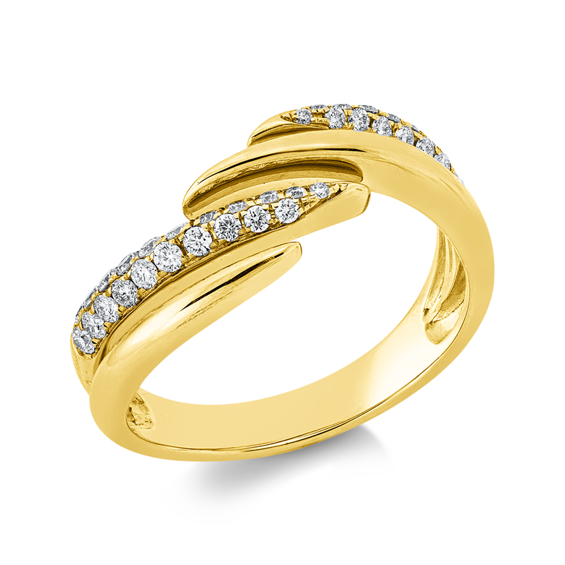 Ring    aus 585/-14 Karat Gelbgold mit 37 Diamanten 0