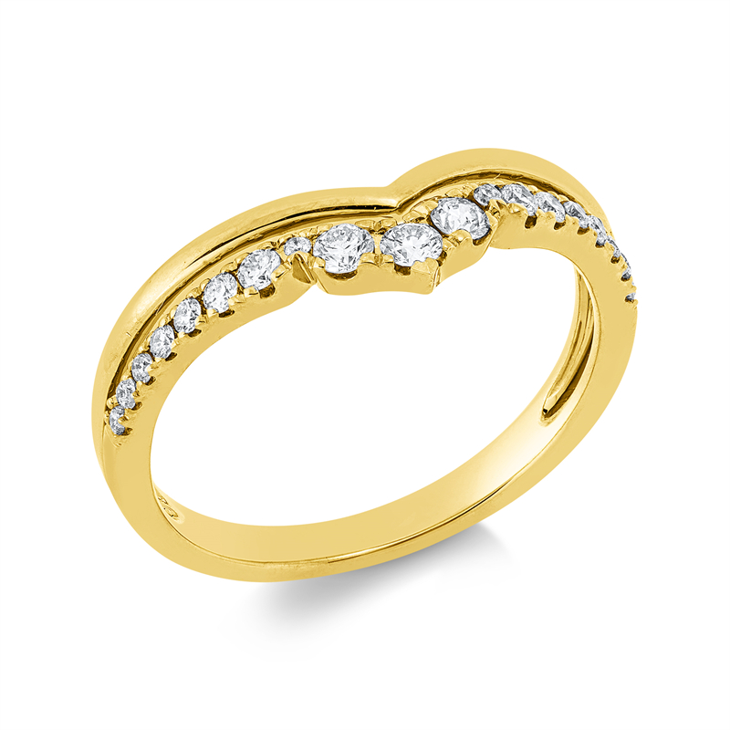Ring    aus 585/-14 Karat Gelbgold mit 19 Diamanten 0