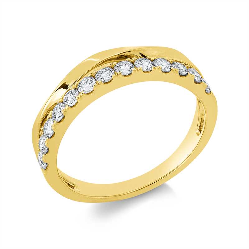 Ring    aus 585/-14 Karat Gelbgold mit 13 Diamanten 0