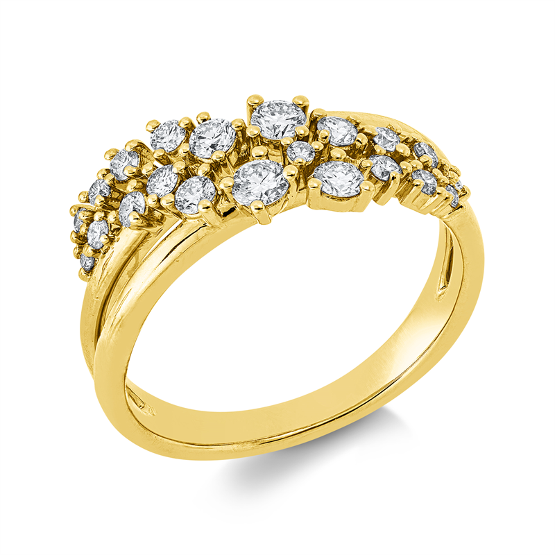 Ring    aus 585/-14 Karat Gelbgold mit 20 Diamanten 0