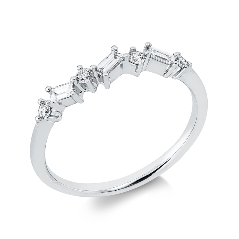 Ring    aus 585/-14 Karat Weißgold mit 7 Diamanten 0