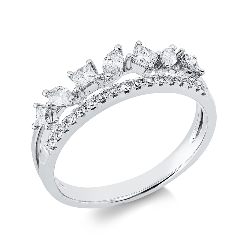 Ring    aus 585/-14 Karat Weißgold mit 24 Diamanten 0