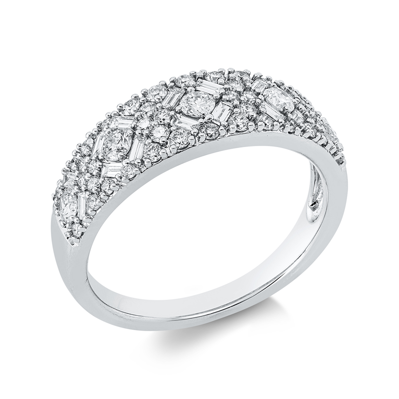 Ring    aus 585/-14 Karat Weißgold mit 63 Diamanten 0