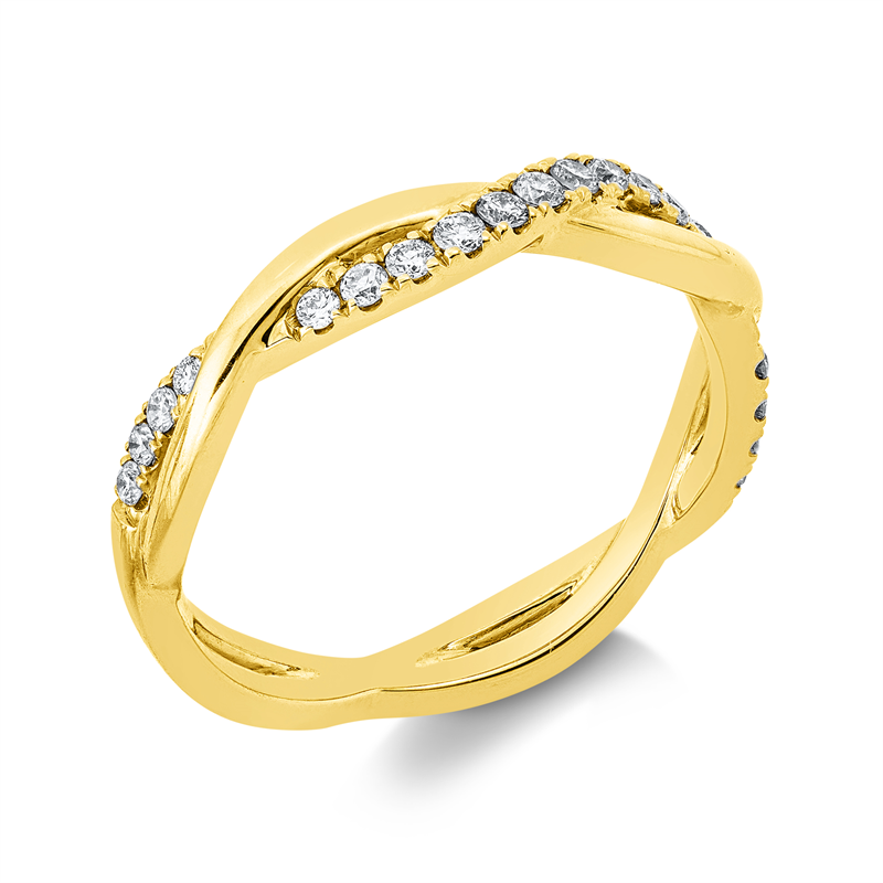 Ring    aus 585/-14 Karat Gelbgold mit 19 Diamanten 0