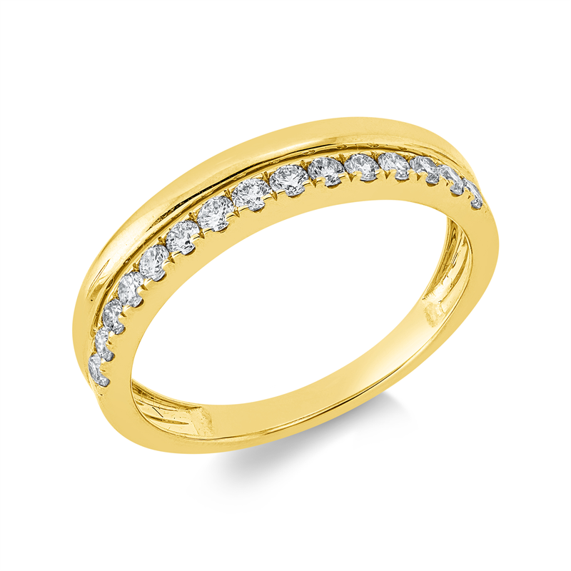 Ring    aus 585/-14 Karat Gelbgold mit 15 Diamanten 0