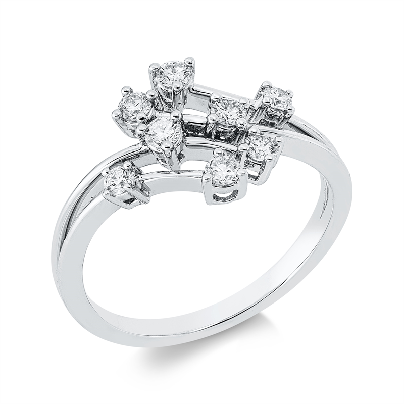 Ring    aus 585/-14 Karat Weißgold mit 8 Diamanten 0