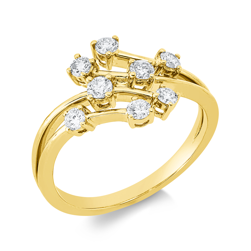 Ring    aus 585/-14 Karat Gelbgold mit 8 Diamanten 0