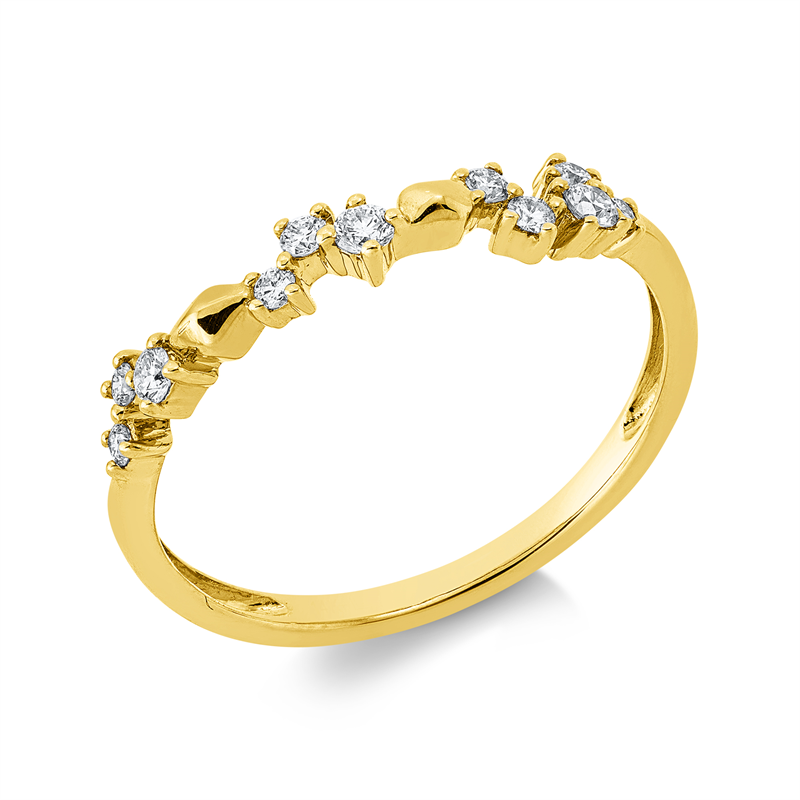 Ring    aus 585/-14 Karat Gelbgold mit 11 Diamanten 0