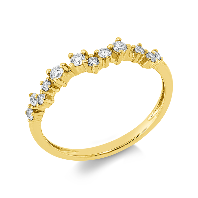 Ring    aus 585/-14 Karat Gelbgold mit 12 Diamanten 0