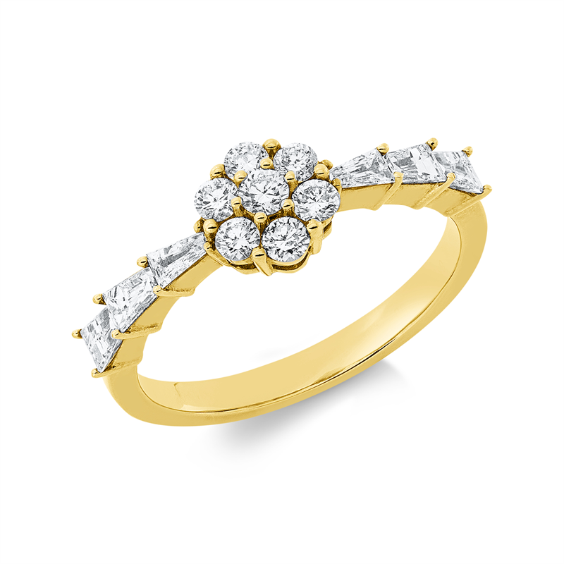Ring    aus 750/-18 Karat Gelbgold mit 13 Diamanten 0