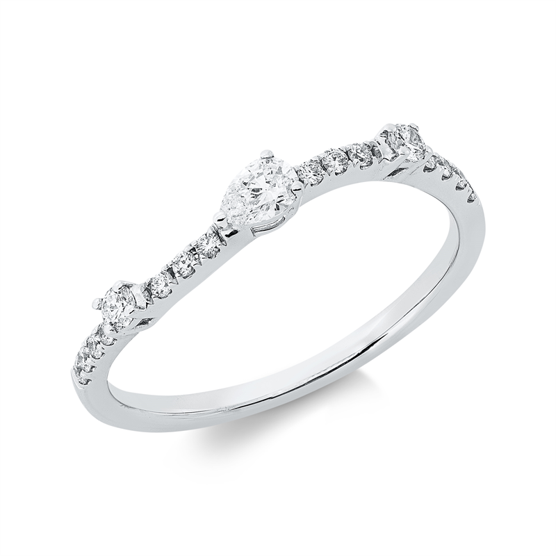 Ring    aus 750/-18 Karat Weißgold mit 17 Diamanten 0
