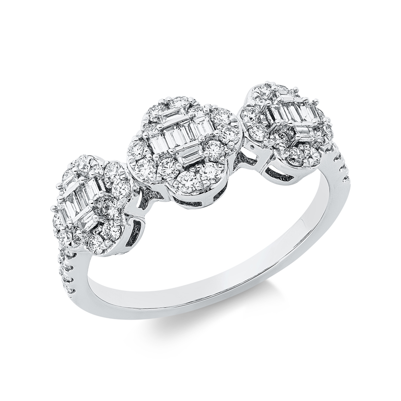 Ring    aus 750/-18 Karat Weißgold mit 62 Diamanten 0