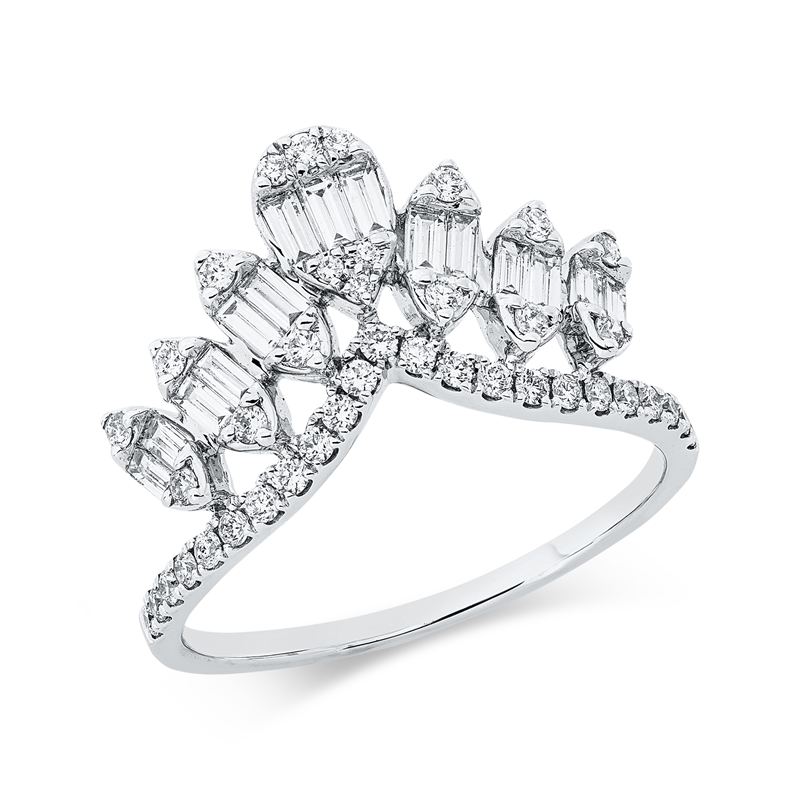 Ring    aus 750/-18 Karat Weißgold mit 56 Diamanten 0