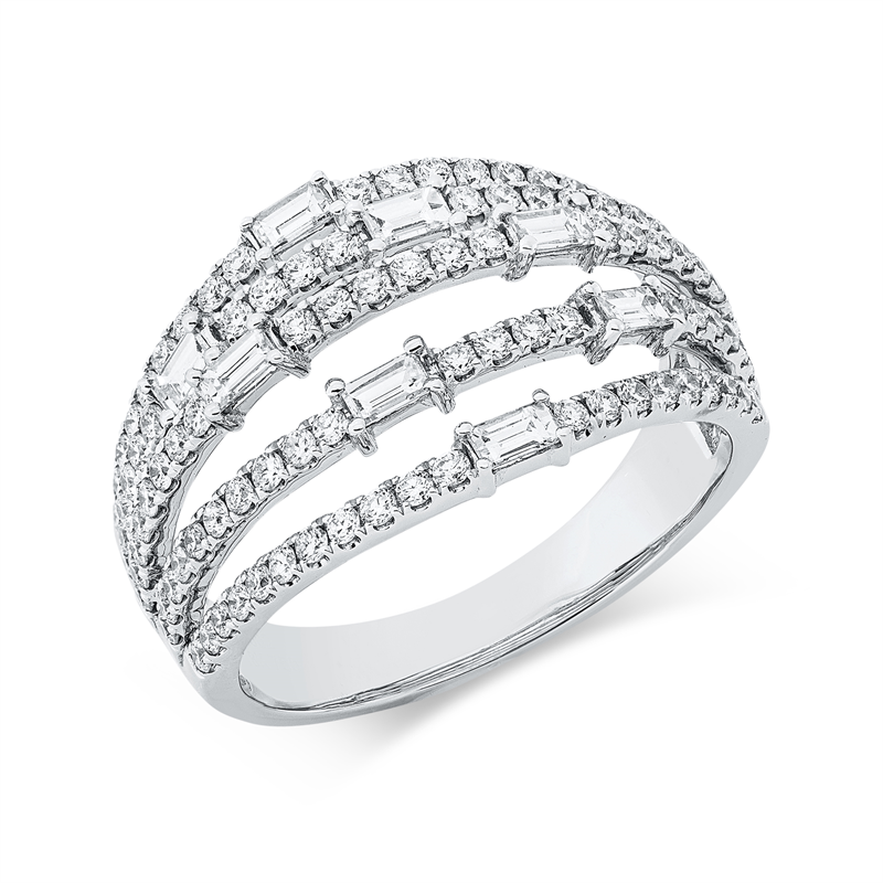 Ring    aus 750/-18 Karat Weißgold mit 110 Diamanten 1