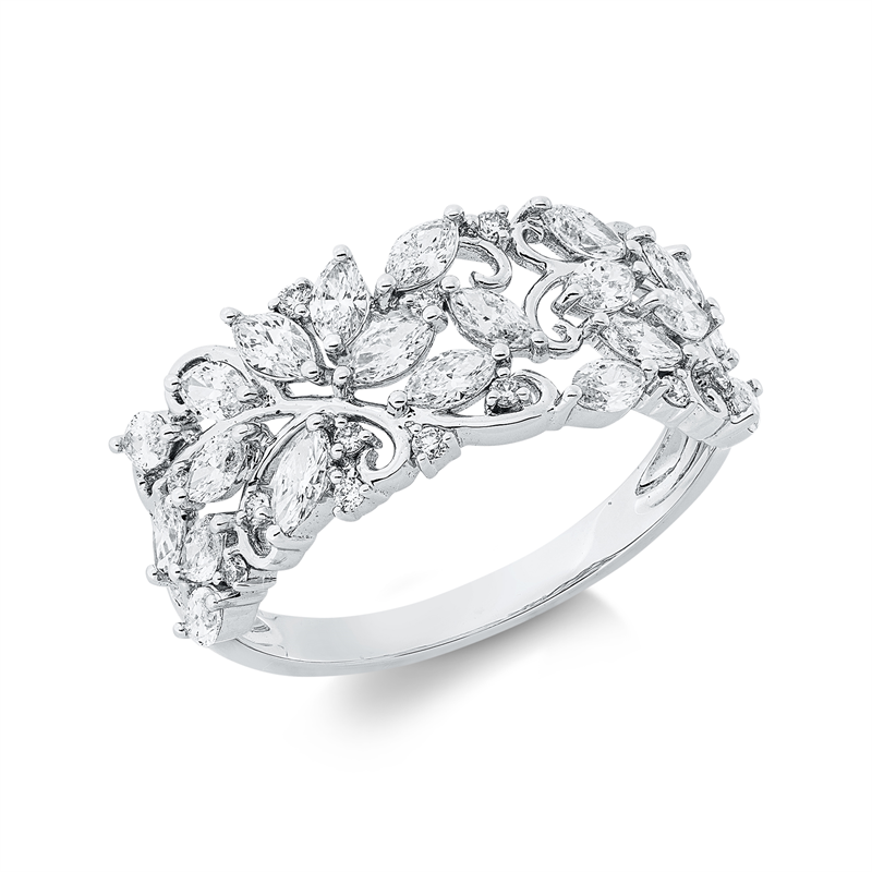 Ring    aus 750/-18 Karat Weißgold mit 33 Diamanten 1