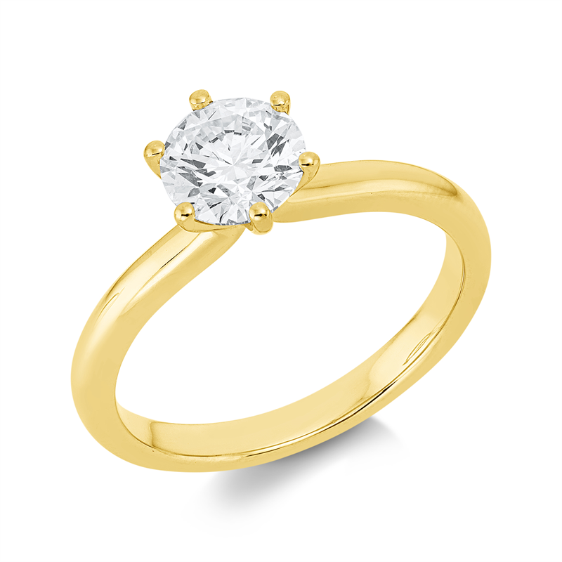 Ring    aus 750/-18 Karat Gelbgold mit 1 Diamant 1