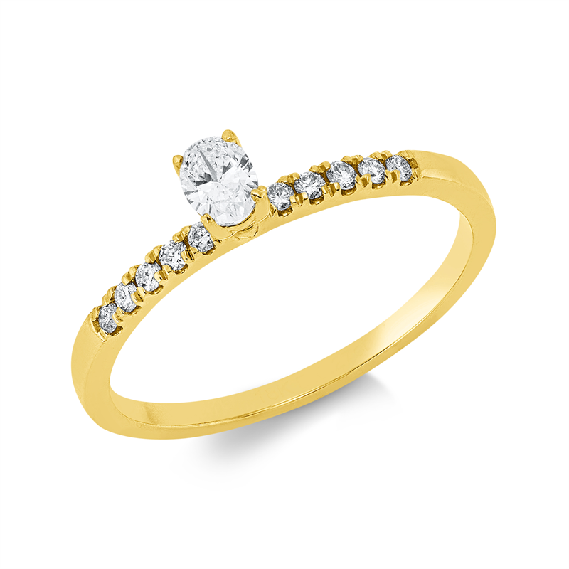 Ring    aus 750/-18 Karat Gelbgold mit 11 Diamanten 0