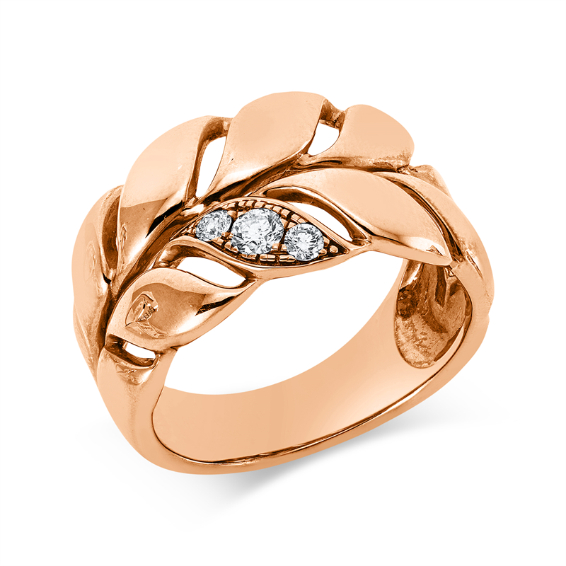 Ring    aus 750/-18 Karat Rotgold mit 3 Diamanten 0