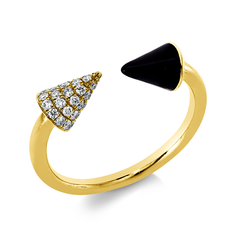 Ring mit Emaille  aus 750/-18 Karat Gelbgold mit 39 Diamanten 0
